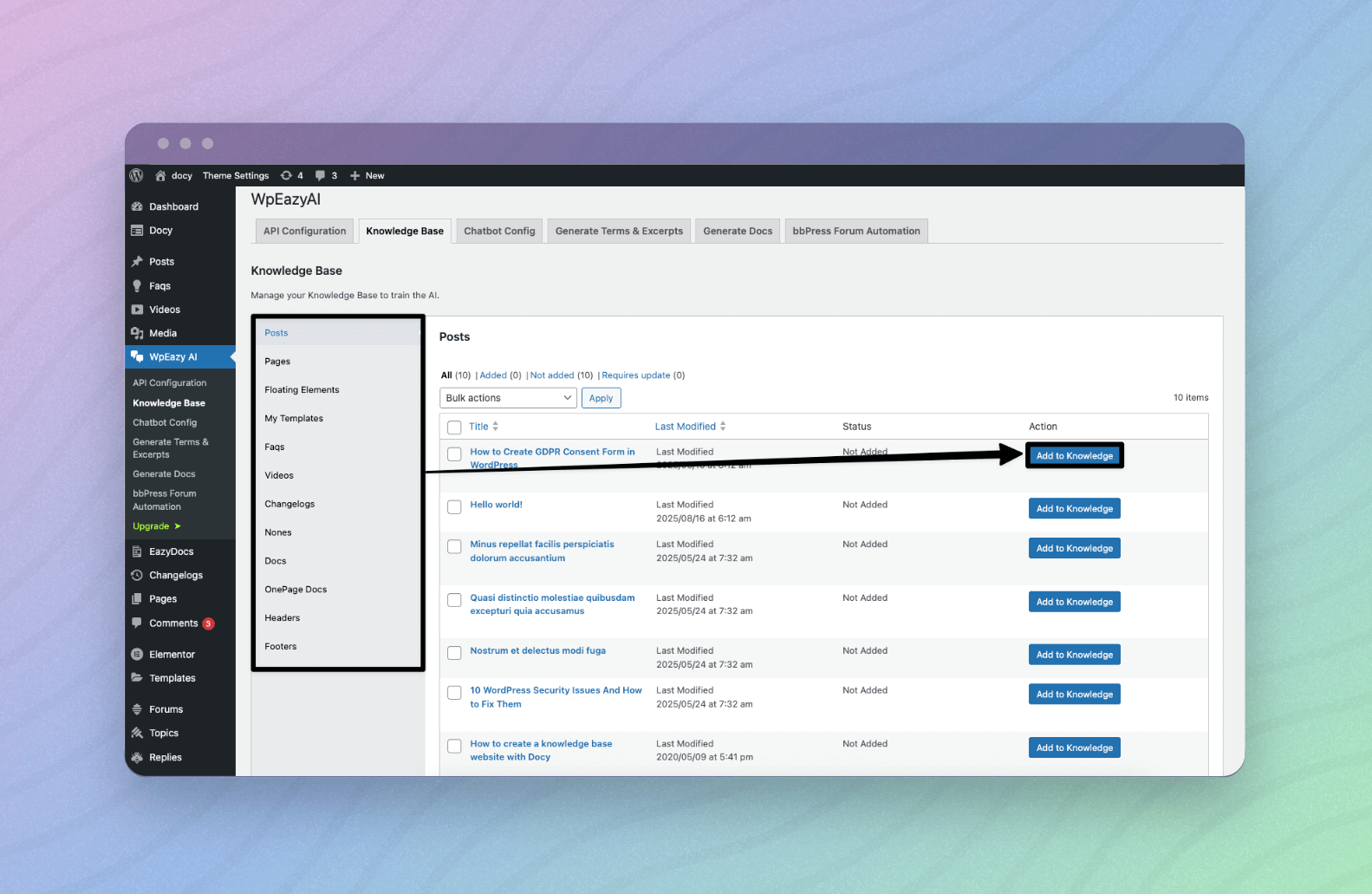 Train Your AI with Existing Knowledge in WordPress 