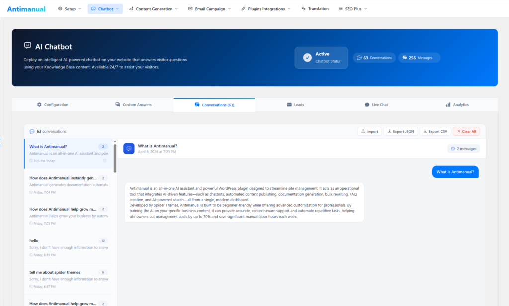 automated chatbot for wordpress websites